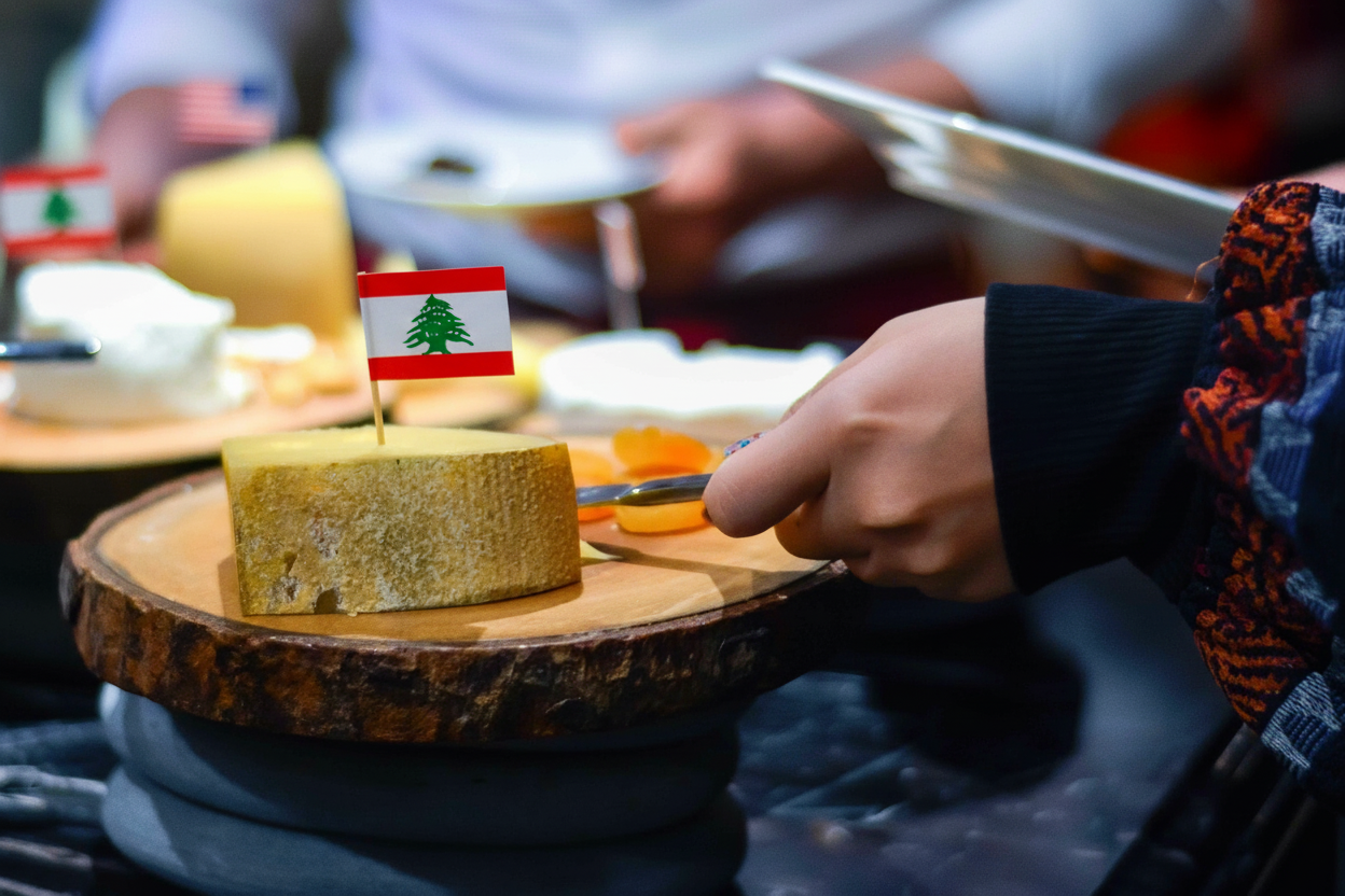 Cheese with Lebanese flag